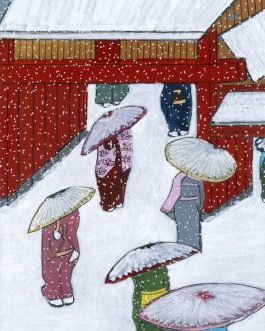 Sneeuw bij de Shiba-Daiman poort