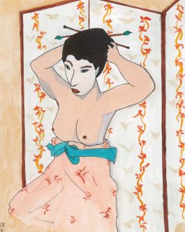 Vrouw kleedt zich aan